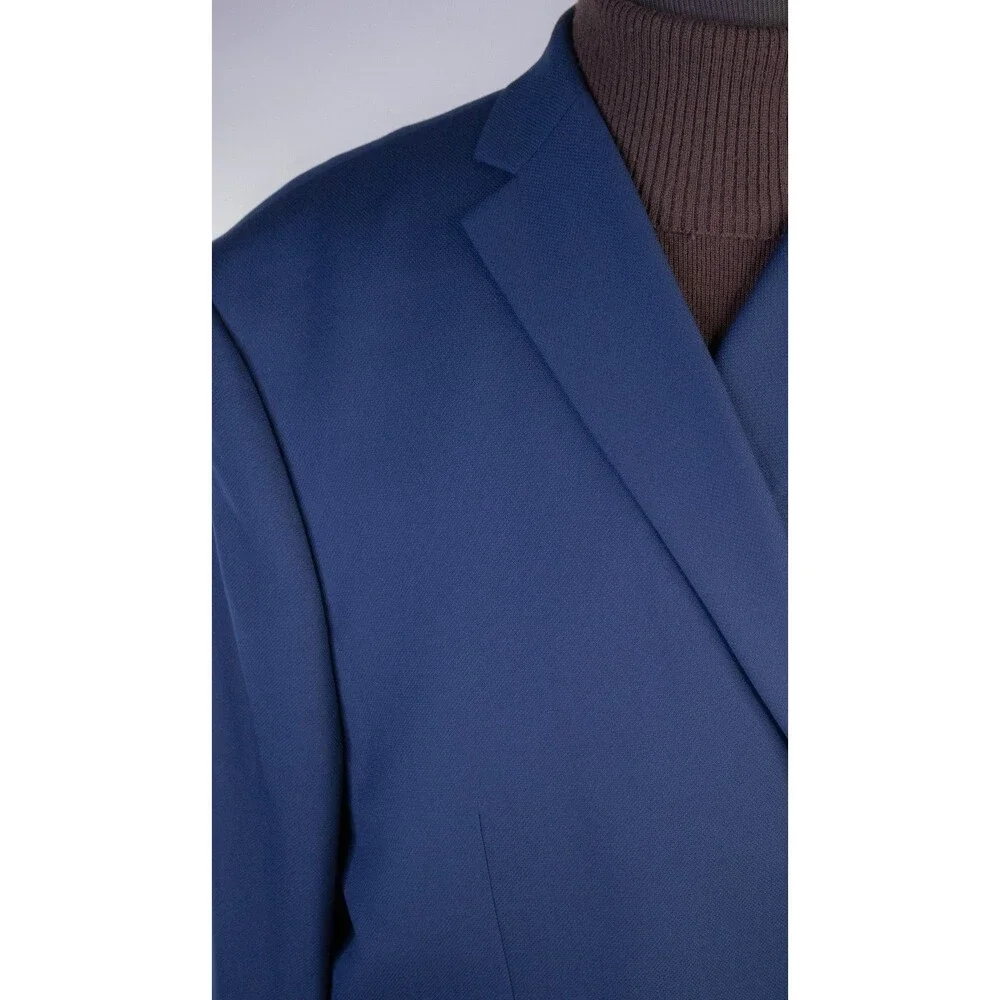 Shaquille O'Neal Blazer Sport Coat Sz 56R Navy Blue Poly Blend Two Button Jacket